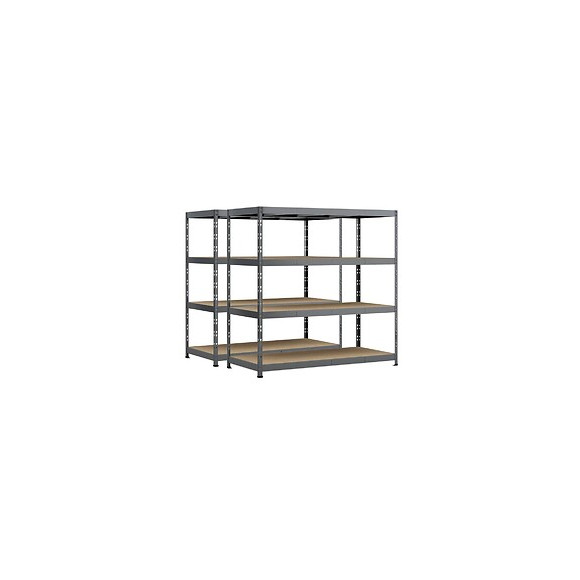 Lot De 2 Étagères Rack - 4 Plateaux - 220 X 80 Cm - Charge Lourde