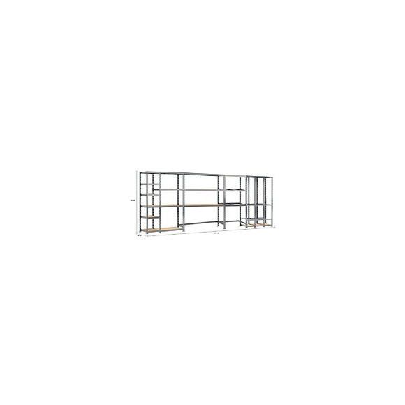 Concept Rangement De Garage Modulö - Longueur 505 Cm - 16 Plateaux