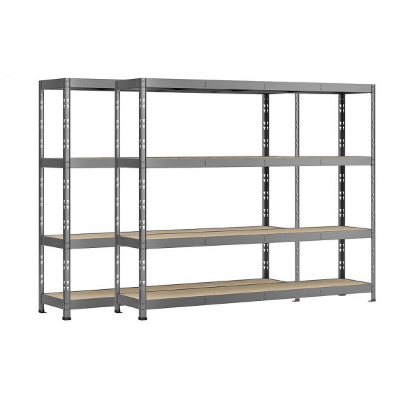 Lot De 2 Étagères Rack - 4 Plateaux - 220 X 60 Cm - Charge Lourde