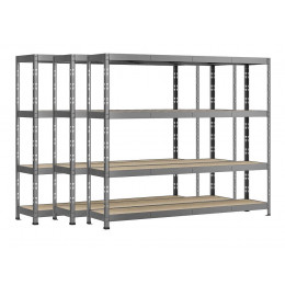 Lot De 3 Étagères Rack - 4 Plateaux - 220 X 60 Cm - Charge Lourde