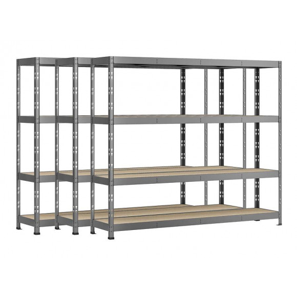Lot De 3 Étagères Rack - 4 Plateaux - 220 X 60 Cm - Charge Lourde
