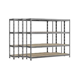 Lot De 3 Étagères Rack - 4 Plateaux - 220 X 60 Cm - Charge Lourde