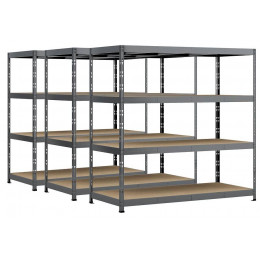 Lot De 3 Étagères Rack - 4 Plateaux - 220 X 80 Cm - Charge Lourde