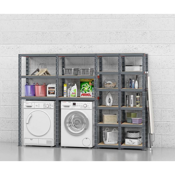 Concept Rangement De Garage - Longueur 240 Cm - 18 Plateaux