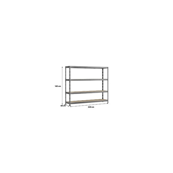 Etagère Rack Charge Lourde - 4 Plateaux - 220 X 60 Cm