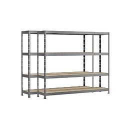 Lot De 2 Étagères Rack - 4 Plateaux - 220 X 50 Cm - Charge Lourde