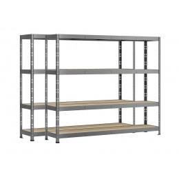 Lot De 2 Étagères Rack - 4 Plateaux - 220 X 50 Cm - Charge Lourde
