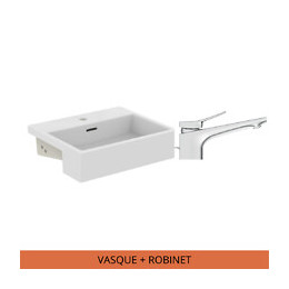 Ideal Standard Pack Vasque 50x40 Extra Avec Trop Plein + Mitigeur Conca Couleur, Chrome