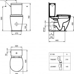 Ideal Standard Wc À Poser Compact Connect Space + Abattant