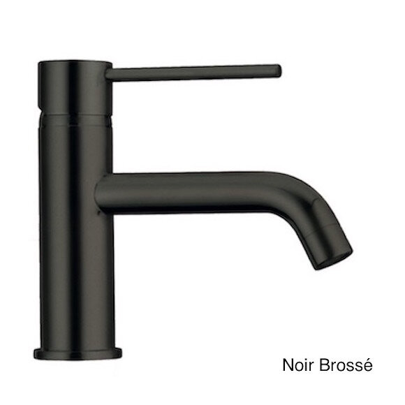 Paini - Mitigeur Lavabo Bec Long Avec Vidage , Noir Brosse