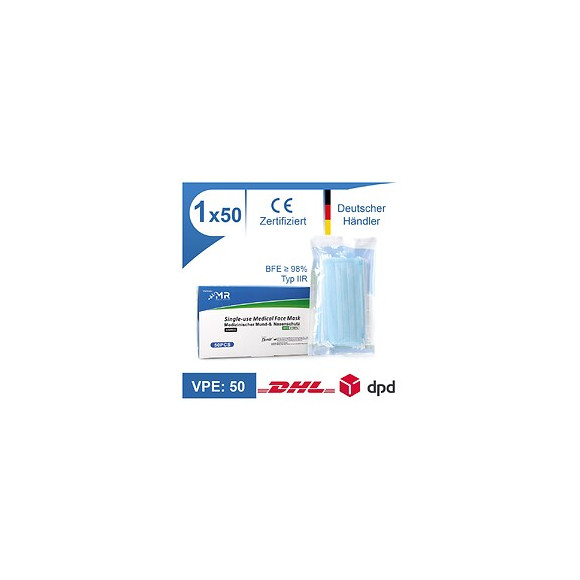 Mr Solutions Masque De Protection Nasale Et Bucale Medical, Filtration Bfe 98 % En 14683:2019+ac:2019 Type Iir, Masque Chururgi