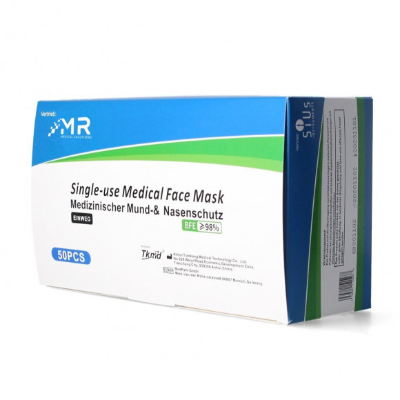 Mr Solutions Masque De Protection Nasale Et Bucale Medical, Filtration Bfe 98 % En 14683:2019+ac:2019 Type Iir, Masque Chururgi