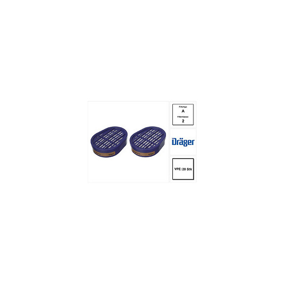 Dräger X-plore A2 Filtre À Baïonnette Pour X-plore 3300 3500 5500, 20 Pcs. (6738873)