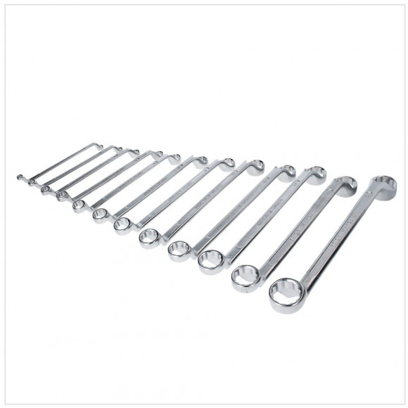 Bgs Technic Jeu De Clés Polygonales Doubles, 12 Pièces, Coudées Sw 6 X 7 - 30 X 32 Mm (1214)