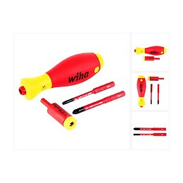 Wiha 2970-s4 Jeu D'adaptateurs Dynamométriques Easytorque Electric 2,0 Nm ( 41477 ) Avec Étui Slimvario® Et Slimbits Sl/pz, 