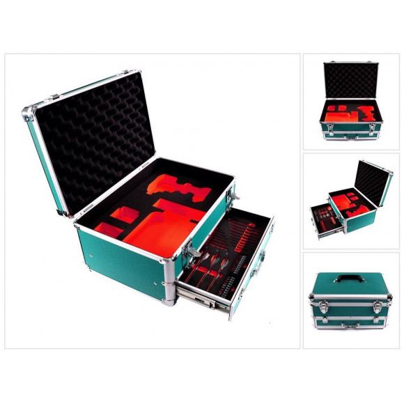 Toolbrothers Tx Coffret De Transport En Aluminium Pour Visseuse À Percussion Makita Dtd 152 + Set De Forets, 70 Pcs. + Insert 