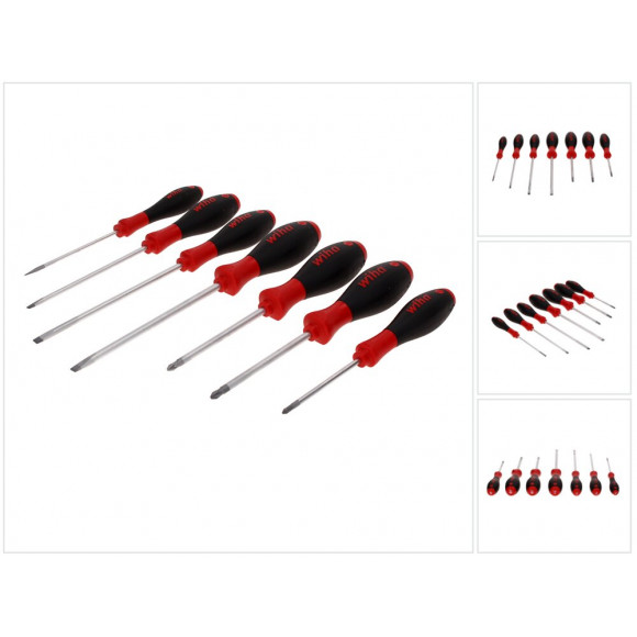 Wiha Jeu De Tournevis Softfinish Slimfix 7 Pièces (44866) À Fente / Phillips / Pozidriv