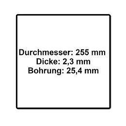 Metabo Lame À Taillis À 3 Ailettes Pour Débroussailleuse 255 X 2,3 X 25,4 Mm (628432000)