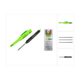 Pica Dry Longlife Marqueur De Chantier Automatique  Pour Artisans Professionnels Avec Mine Graphite + 1x 10 Mines Spéciales De