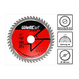 Wellcut Wc-c1903048 Tct Lame De Scie 190 X 2,4 X 30 Mm, 48 Dents