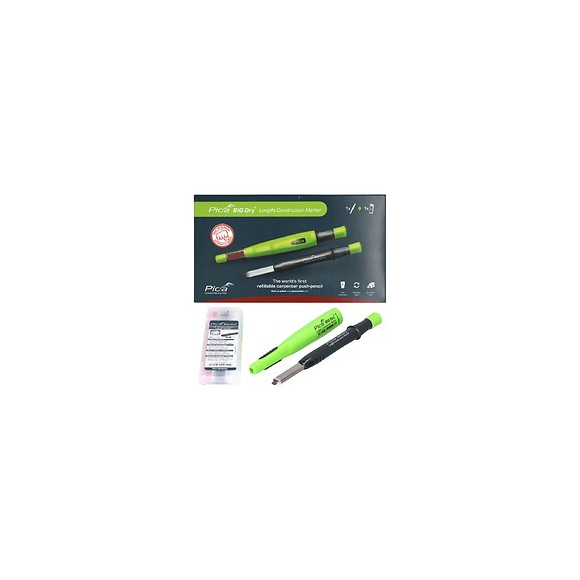 Pica Advantage Box Pica Big Dry Value Pack: 1x Crayon Longlife Pour Charpentier + 12x Mines De Rechange ( 6095 )