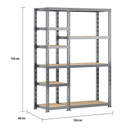 Concept Rangement De Garage - Longueur 150 Cm - 10 Plateaux