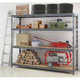 Etagère Rack Charge Lourde - 4 Plateaux - 220 X 50 Cm