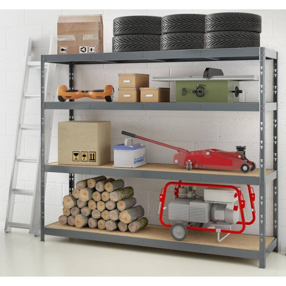 Etagère Rack Charge Lourde - 4 Plateaux - 220 X 50 Cm