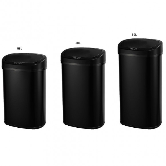 Poubelle De Cuisine Automatique Majestic Noir Inox 68l