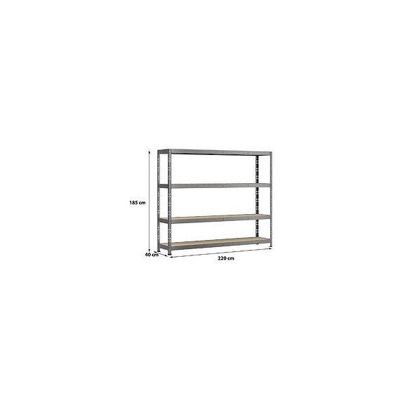 Etagère Rack Charge Lourde - 4 Plateaux - 220 X 40 Cm