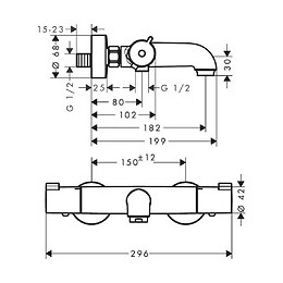 Hansgrohe Mitigeur Bain Douche Thermostatique Mural 2 Trous 1001 Chrome