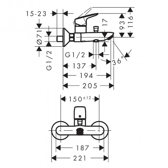 Mitigeur Baignoire Hansgrohe Logis