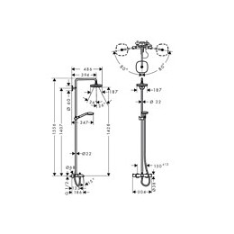 Colonne De Douche 2 Jets Croma Select E Avec Mitigeur Thermostatique Baignoire