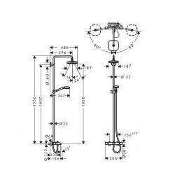 Colonne De Douche 2 Jets Croma Select E Avec Mitigeur Thermostatique Baignoire