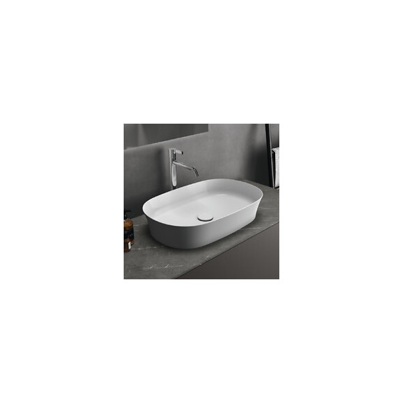 Vasque À Poser Ovale Ipalyss, Couleur, 60 X 38, Blanc, Sans Bonde