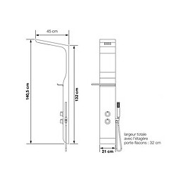 Aquamoon Colonne Douche Avec Mitigeur Thermostatique , Noir