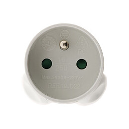 Adaptateur M Uk / F France Blanc