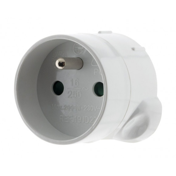 Adaptateur M Uk / F France Blanc