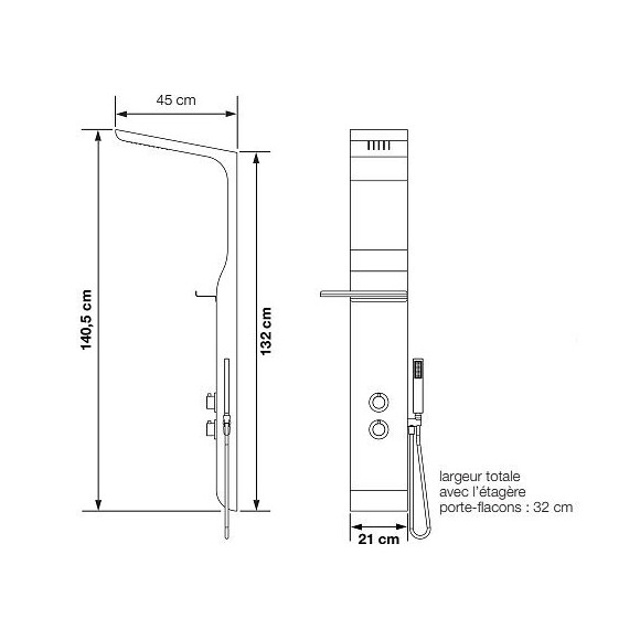 Aquamoon Colonne Douche Avec Mitigeur Thermostatique , Noir