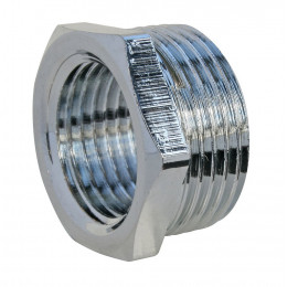 Bague Réduction Laiton Nickéle 6 Pans Mâle 15/21 - Femelle 12/17