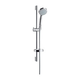 Hansgrohe Pack Pommeau De Douche Rond 4 Jets Vario Chrome + Flexible + Barre Avec Tablette