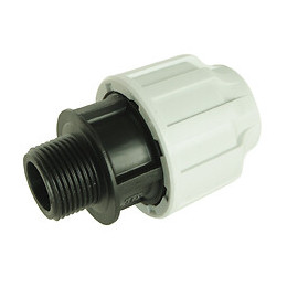 Raccord Droit Mâle Plastique Pour  Tube Pe D32 - M26/34 - Serrage Extérieur