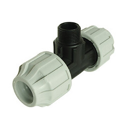Té Égal Mâle Plastique Pour Tube Pe D32 - M26/34- Serrage Extérieur