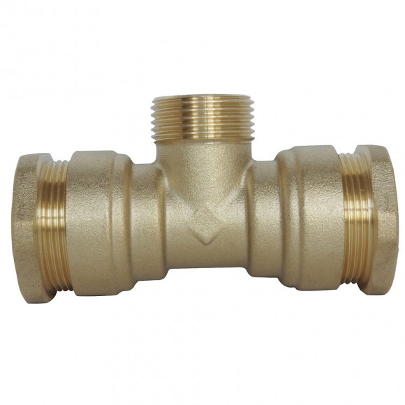 Té Laiton Mâle Au Centre Pour Tube Pe D32 - M26/34 - Sens Unique De Montage