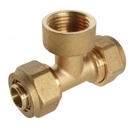 Té À Visser Pour Tube Per Ø20 -  Femelle 15/21 Au Centre :  Ø20 -f15/21-ø20