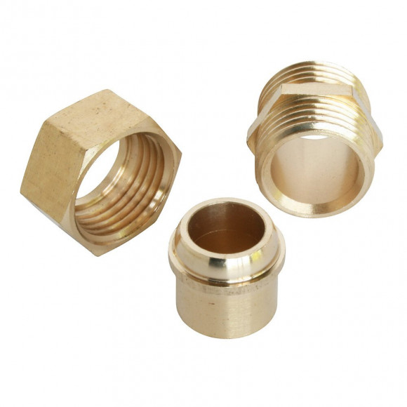 Raccord Laiton À Souder - Raccord Union Droit 3 Pièces Ø28 - Mâle 26/34