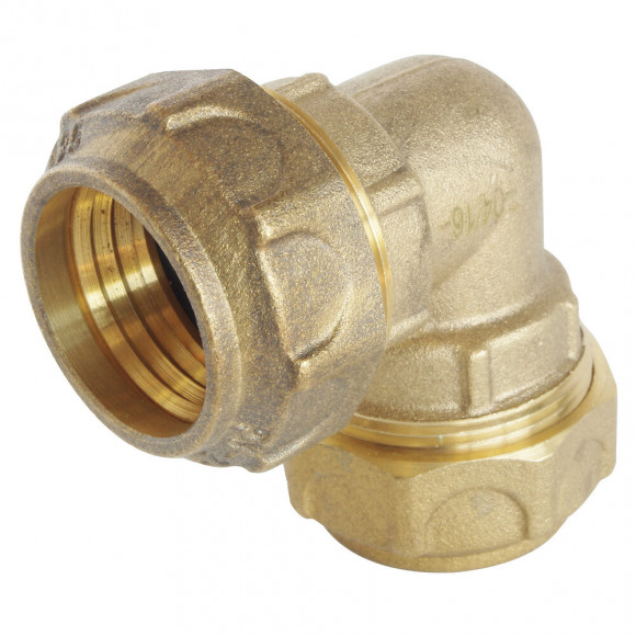 Coude Égal Laiton Pour Tube Pe D25 - Serrage Extérieur
