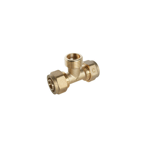 Té À Visser Pour Tube Per Ø12 -  Mâle 15/21 Au Centre :  Ø12 -m15/21-ø12