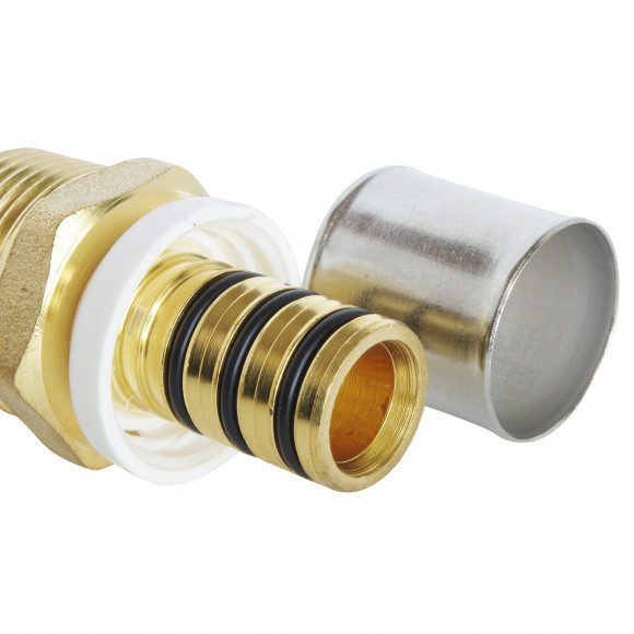 Raccord Droit À Sertir Pour Tube Multicouche Ø16 - Ecrou Tournant F15/21