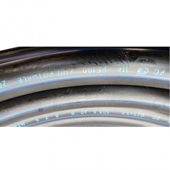 Tube Polyéthylène Nf Bandes Bleues Ø20 Couronne 10m